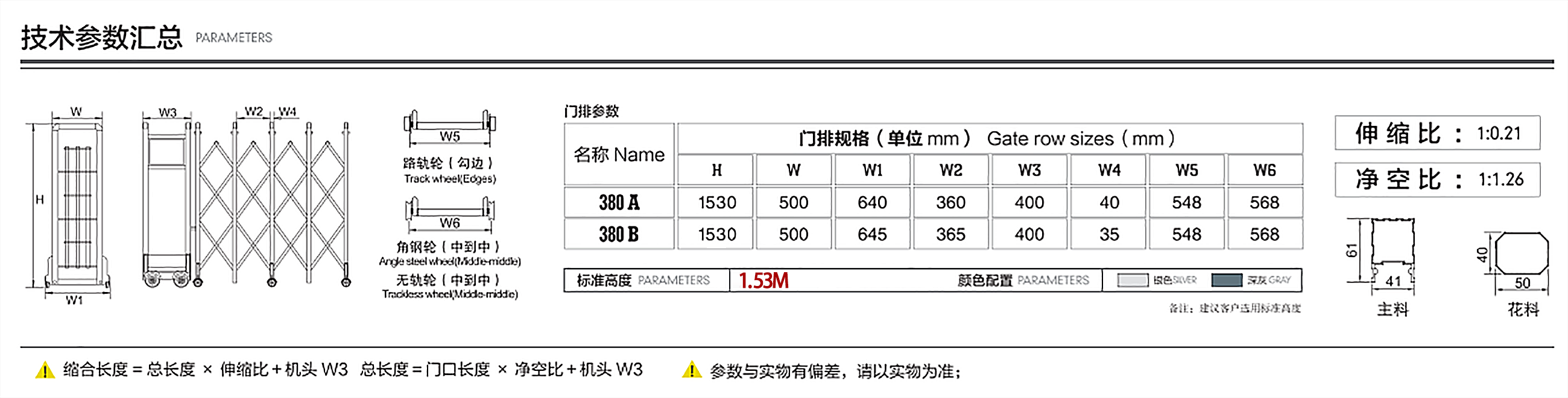 303梟龍系列電動(dòng)伸縮門參數(shù)